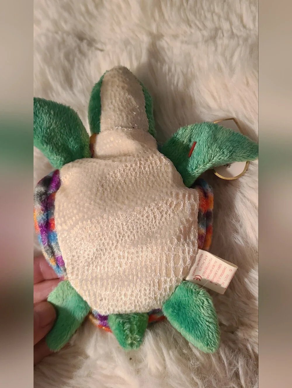 Ty BEANIE BABIES ZOOM Multicolor Shell Green Plush Turtle